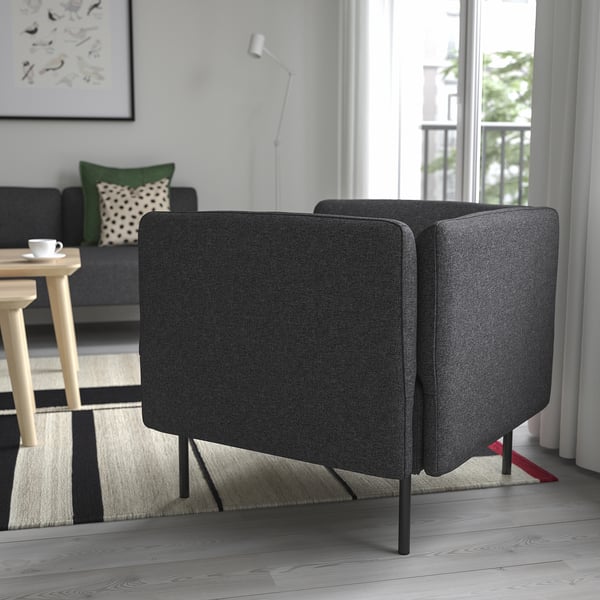 LILLEHEM - Armchair, Gunnared/dark gray metal
