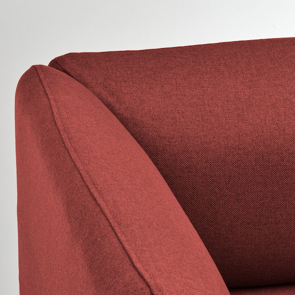 LILLEHEM - Armchair, Gunnared/brown-red wood