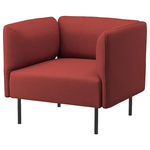 LILLEHEM - Armchair, Gunnared/brown-red metal