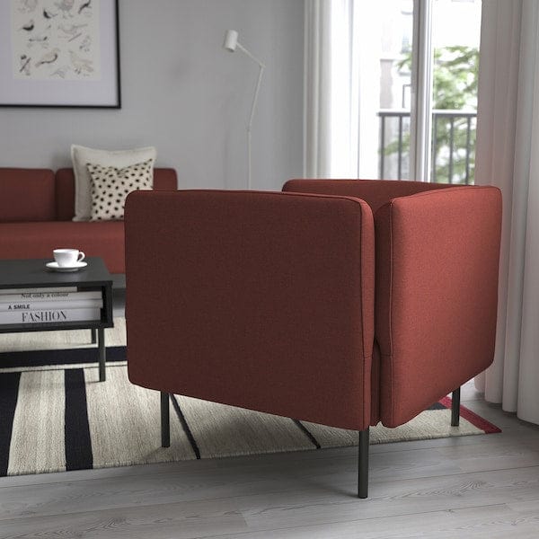 Ikea LILLEHEM - Armchair, Gunnared/brown-red metal