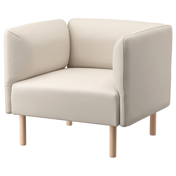 LILLEHEM armchair, Vissle/beige wood, 80x73x76 cm