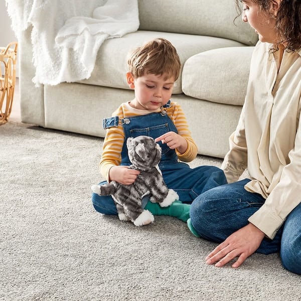 Ikea LILLEPLUTT - Soft toy, cat grey/white