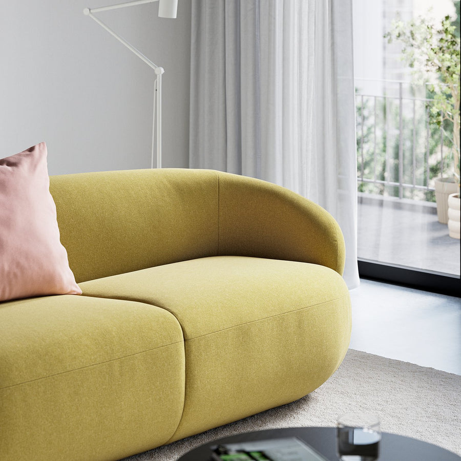 LILLESÄTER 4-seat sofa, Gunnared bright green-yellow, 269x69x90 cm