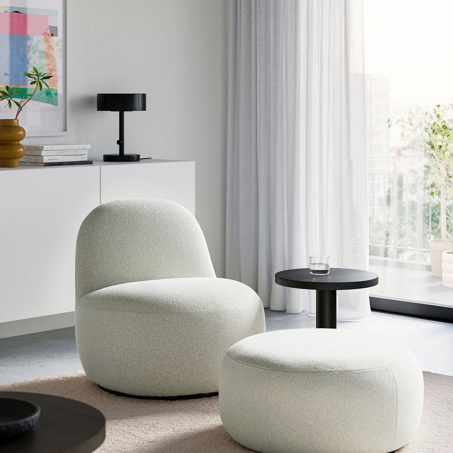LILLESÄTER swivel easy chair, Axvall off-white, 70x71x79 cm