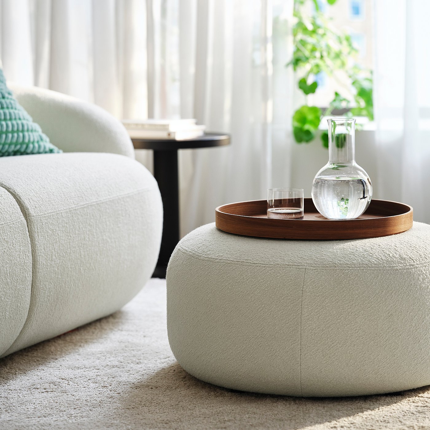LILLESÄTER pouffe, Axvall off-white, 65 cm