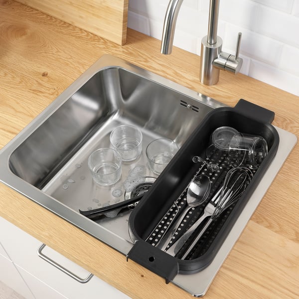 LILLHAVET colander, anthracite, 48x10.2x18.2 cm