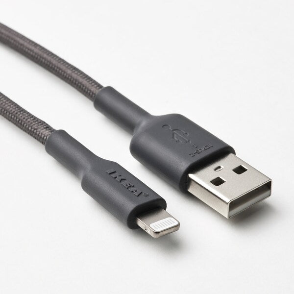 LILLHULT - USB-A to lightning, dark grey, 1.5 m