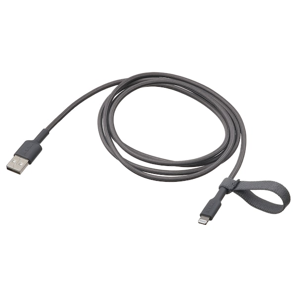 LILLHULT - USB-A to lightning, dark grey, 1.5 m