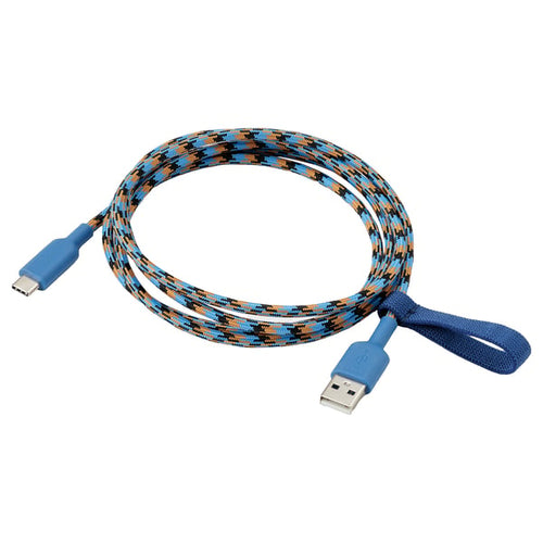 LILLHULT USB-A to USB-C, blue/orange, 1.5 m