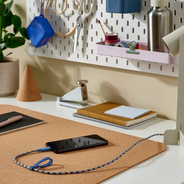 LILLHULT USB-A to USB-C, blue/orange, 1.5 m