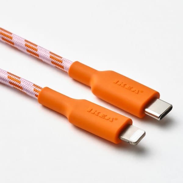 Ikea LILLHULT - USB-C to lightning, orange/pink, 1.5 m