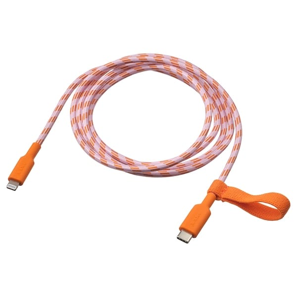 Ikea LILLHULT - USB-C to lightning, orange/pink, 1.5 m