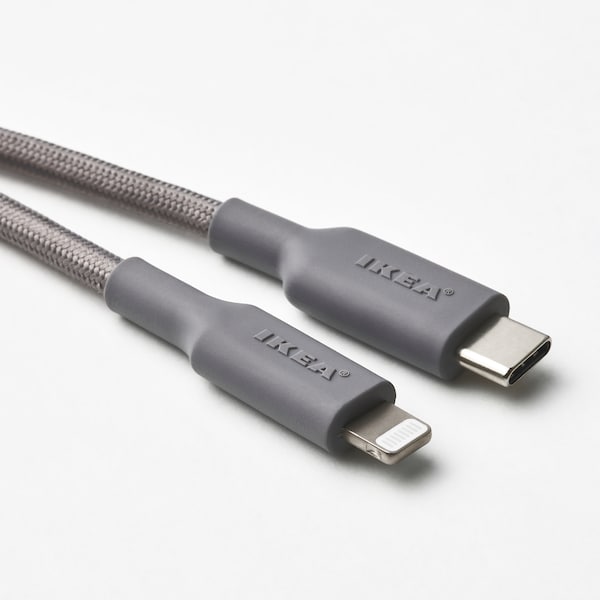 LILLHULT - USB-C to lightning, grey, 1.5 m