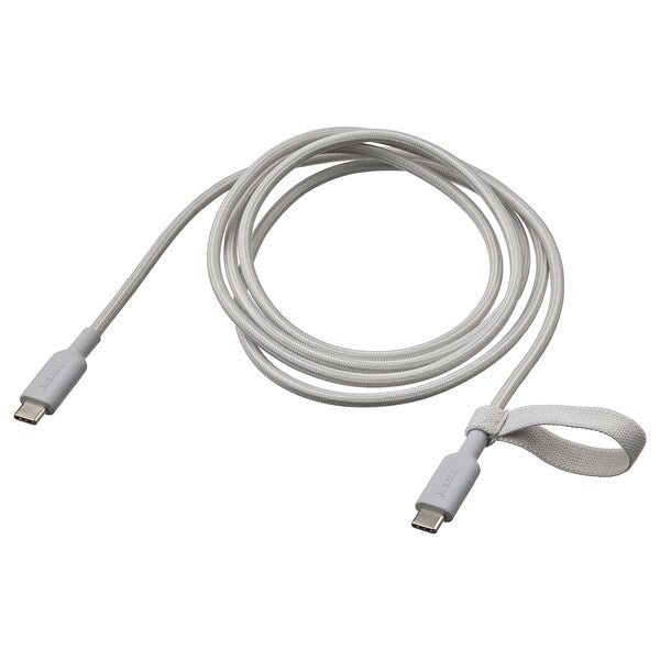 LILLHULT - USB-C to USB-C, light grey, 1.5 m