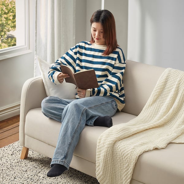 LINANÄS 3-seat sofa, Vissle beige, 179x15x80.5 cm