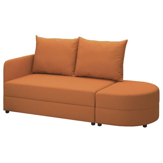 Ikea LINDÅKRA - 2-seater sofa bed, bright orange Knisa