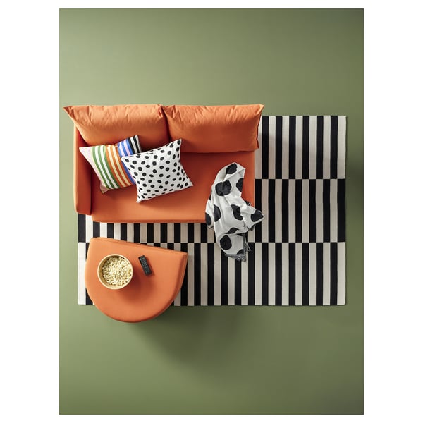 LINDÅKRA - 2-seater sofa bed, bright orange Knisa