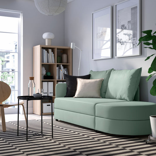 LINDÅKRA 2-seat sofa-bed, Vissle light grey-green, 206 cm