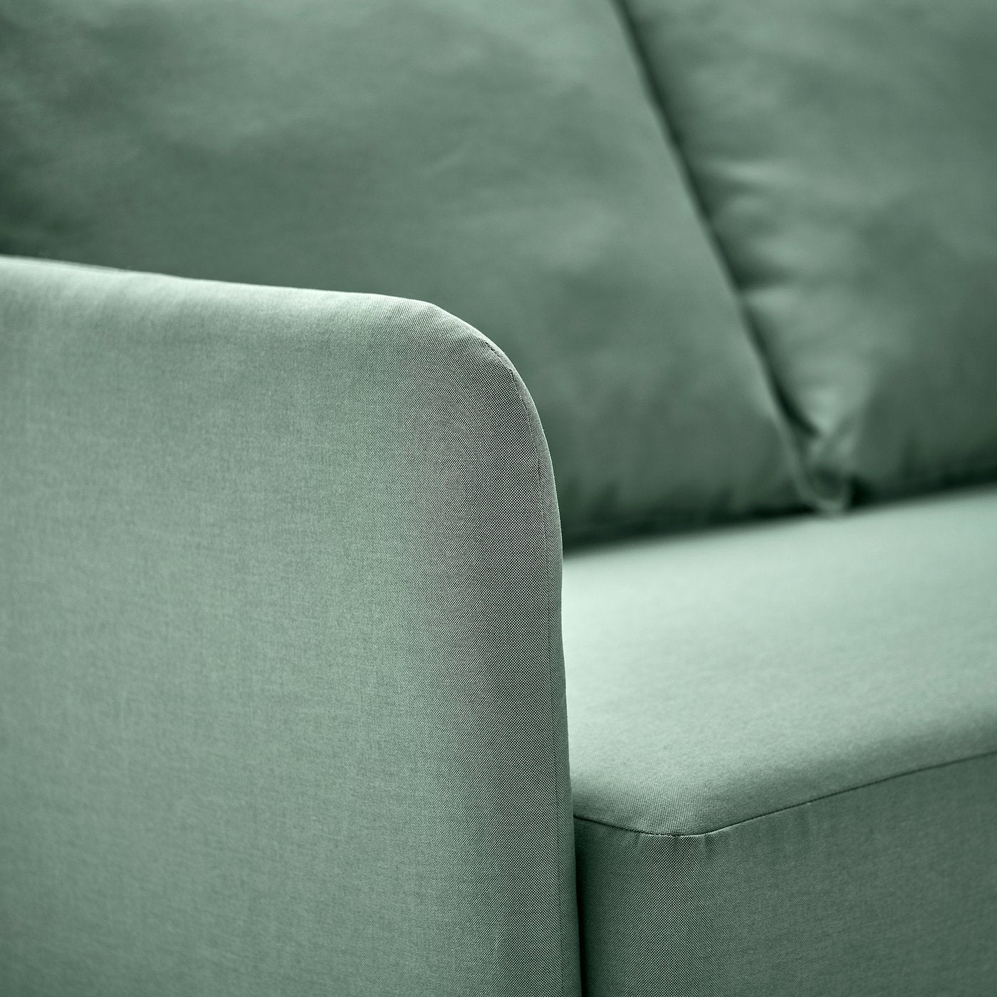 LINDÅKRA 2-seat sofa-bed, Vissle light grey-green, 206 cm