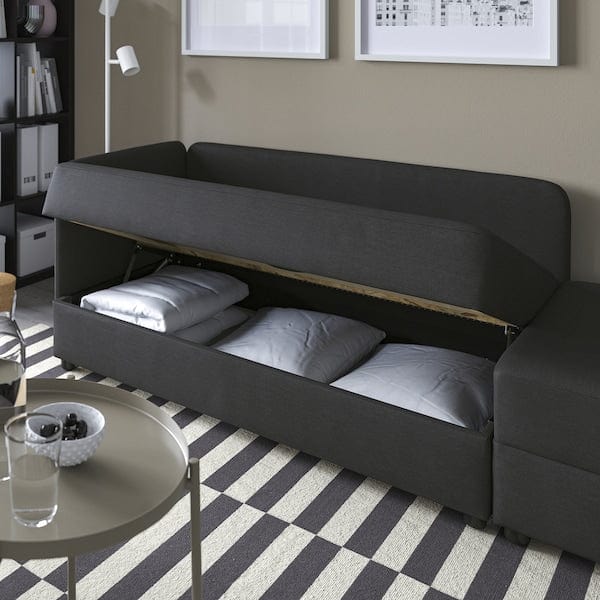 LINDÅKRA 2-seater sofa bed, Vissle dark gray – - Main Image