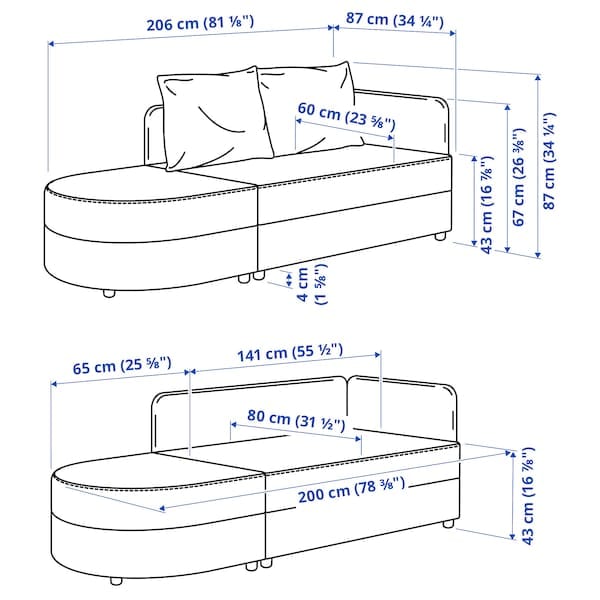 Ikea LINDÅKRA - 2-seater sofa bed, Vissle dark gray