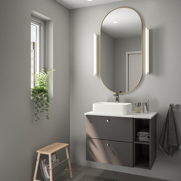 LINDBYN mirror, gold-colour, 60x120 cm