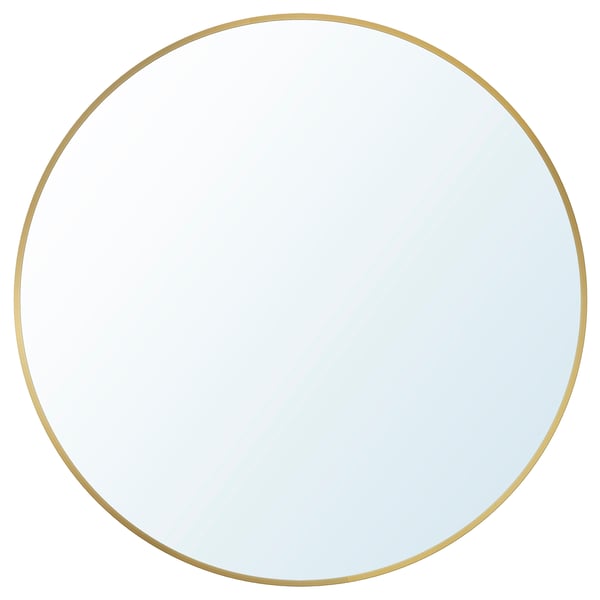 LINDBYN mirror, gold-colour, 50 cm