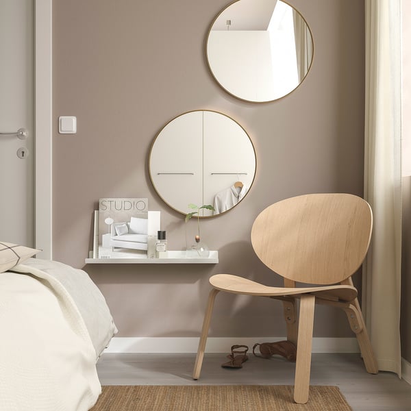LINDBYN mirror, gold-colour, 50 cm