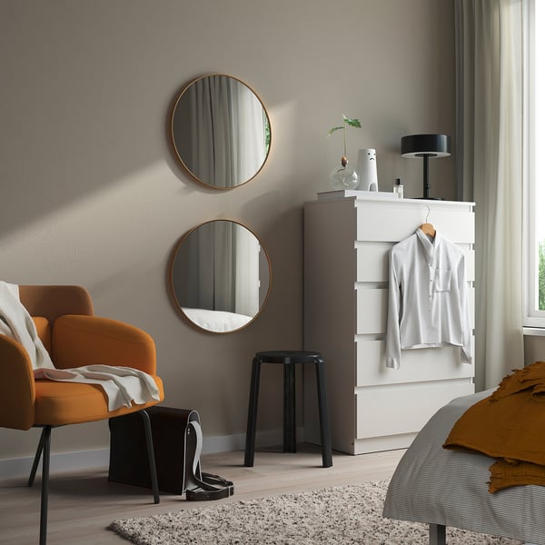LINDBYN - LINDBYN Mirror, gold-colour, 50 cm