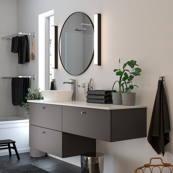 LINDBYN mirror, black, 80 cm
