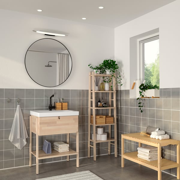 LINDBYN mirror, black, 80 cm