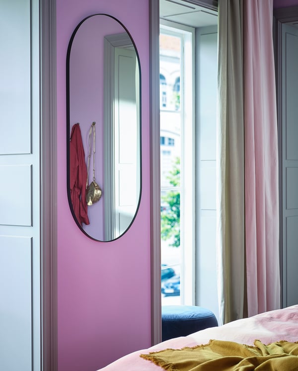LINDBYN mirror, black, 60x120 cm