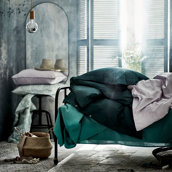 LINDBYN mirror, black, 60x120 cm