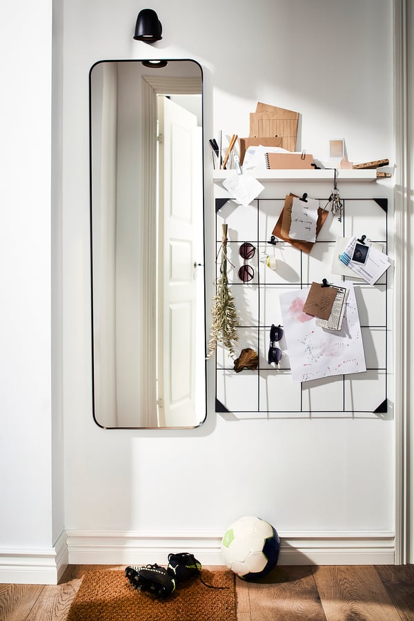 LINDBYN mirror, black, 40x130 cm