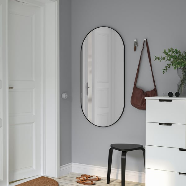 LINDBYN mirror, black, 60x120 cm
