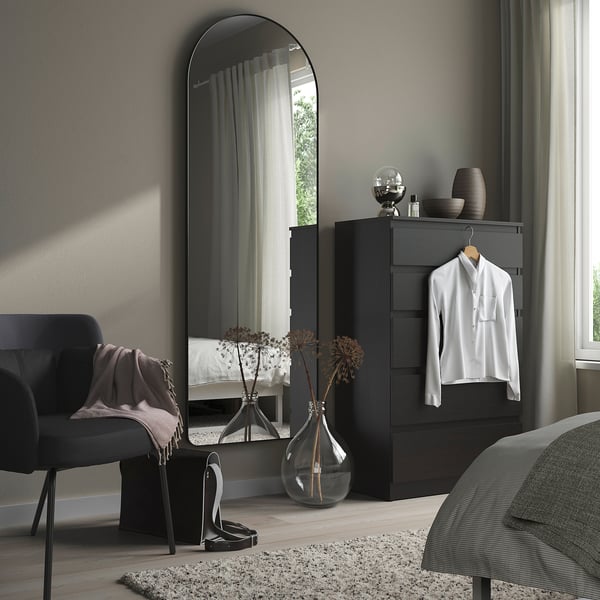 LINDBYN mirror, black, 60x170 cm