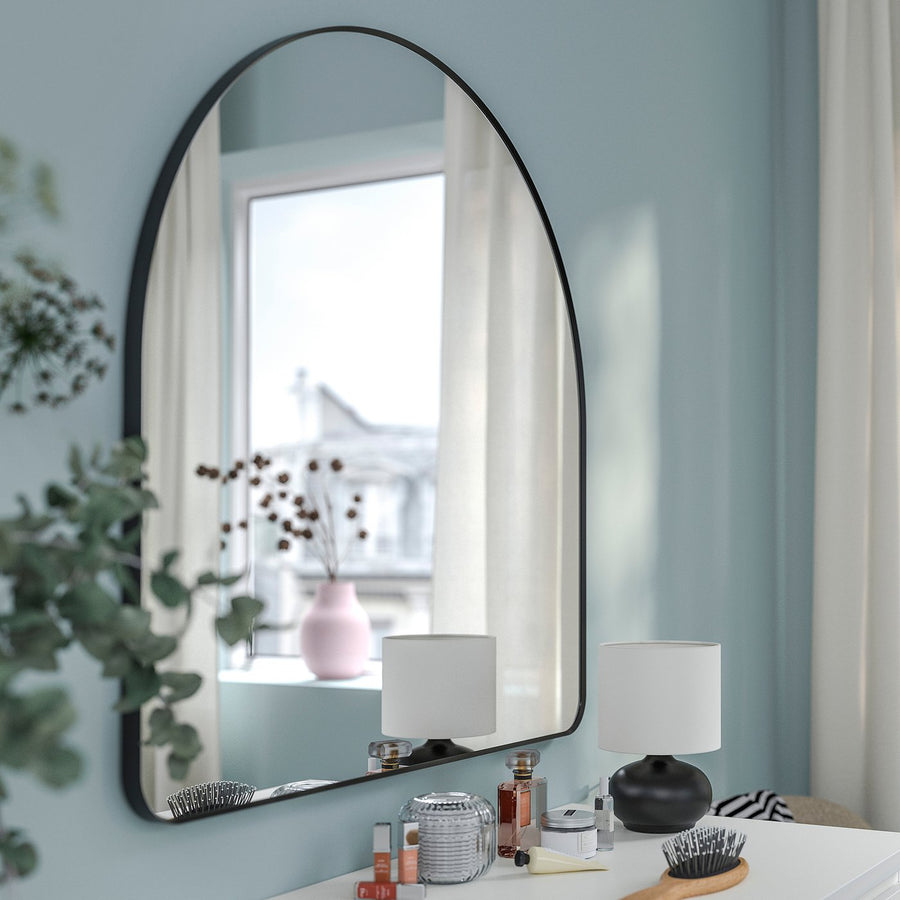 LINDBYN mirror, black, 80x80 cm