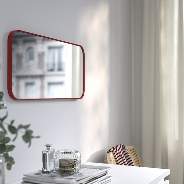 Ikea LINDBYN - Mirror, red, 28x60 cm