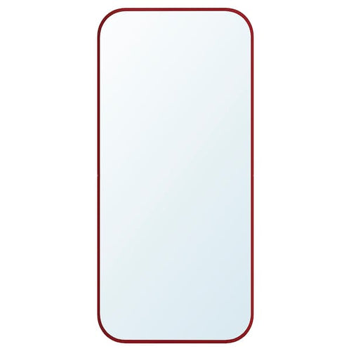 LINDBYN mirror, red, 28x60 cm