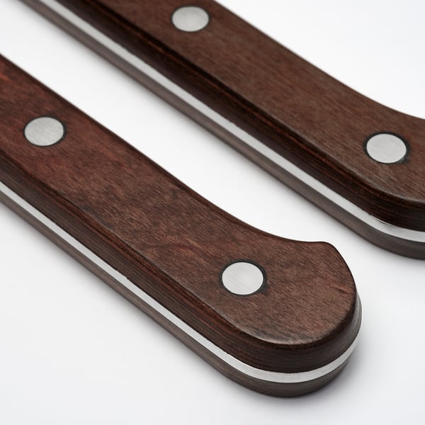 LINDRIG knife, dark brown, 24 cm, 2 pack