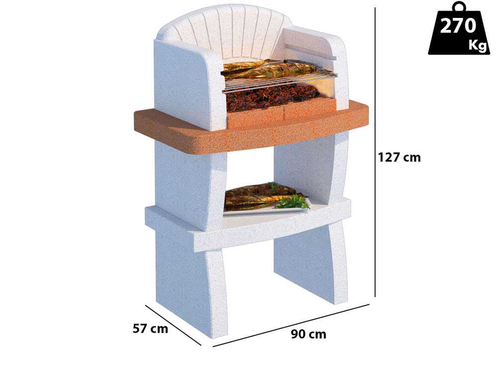 CONCRETE WOOD AND CHARCOAL BARBECUE MODENA VZ LINE