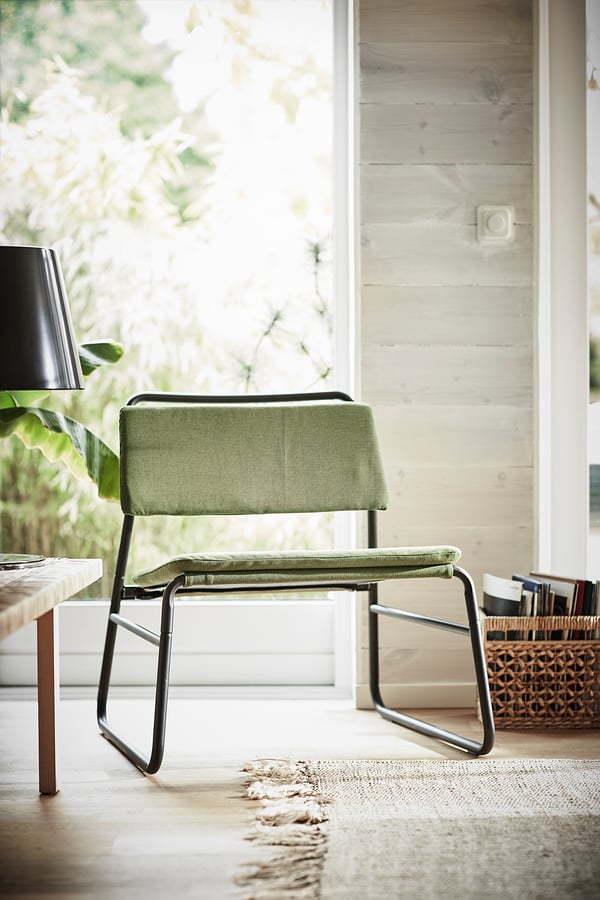 LINNEBÄCK easy chair, Orrsta olive-green, 55x72.4x69.5 cm