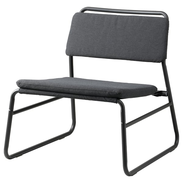 LINNEBÄCK easy chair, Vissle dark grey, 57x72.4x69.5 cm