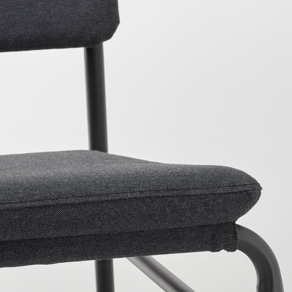 LINNEBÄCK - Armchair, Vissle dark grey ,