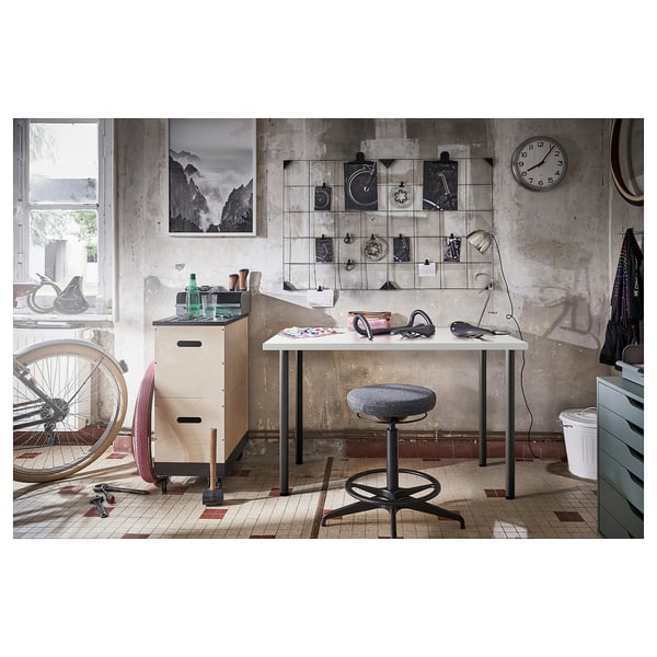 LINNMON / ADILS - LINNMON / ADILS Desk, white/dark grey, 100x60 cm