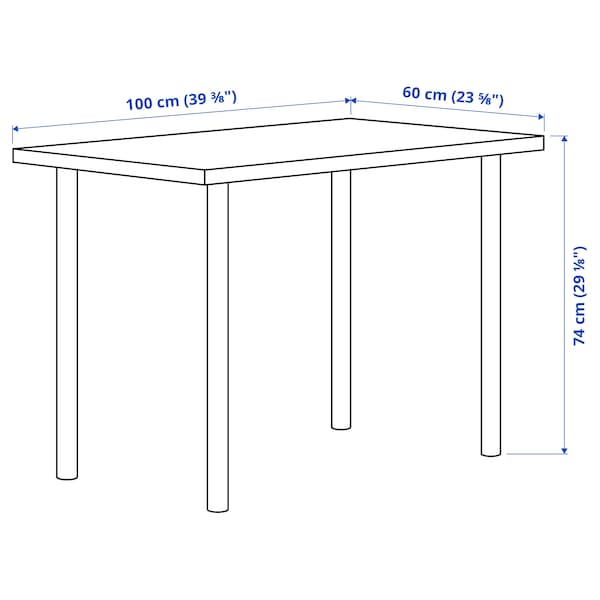 LINNMON / ADILS - Desk, white/dark grey, 100x60 cm