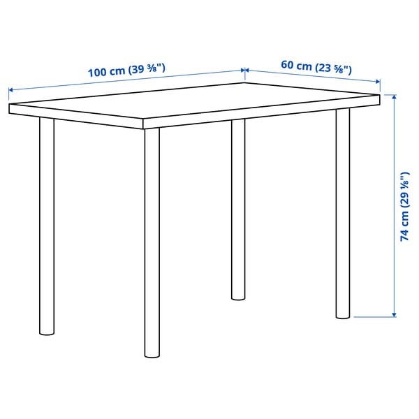 Ikea LINNMON / ADILS - Table, white/black, 100x60 cm