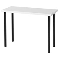 LINNMON / ADILS table, white/black, 100x45 cm