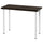 LINNMON / ADILS table, black-brown/white, 100x45 cm