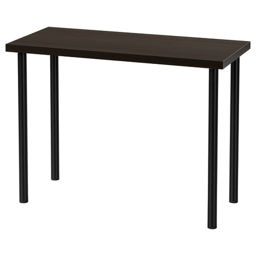 LINNMON / ADILS - Table, brown-black/black, 100x45 cm - Length: 100 cmWidth: 45 cmHeight: 74 cm